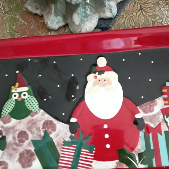 Christmas Cut Out Treat Dish - Earthenware by Sue Zulout NWT - Picture 3 of 5